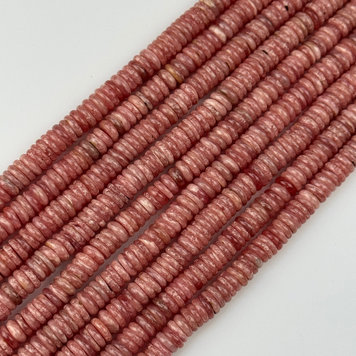 Rhodochrosite Rondelle Polished Beads
