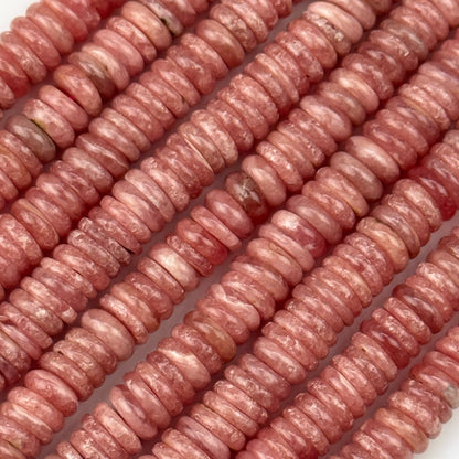 Rhodochrosite Rondelle Polished Beads