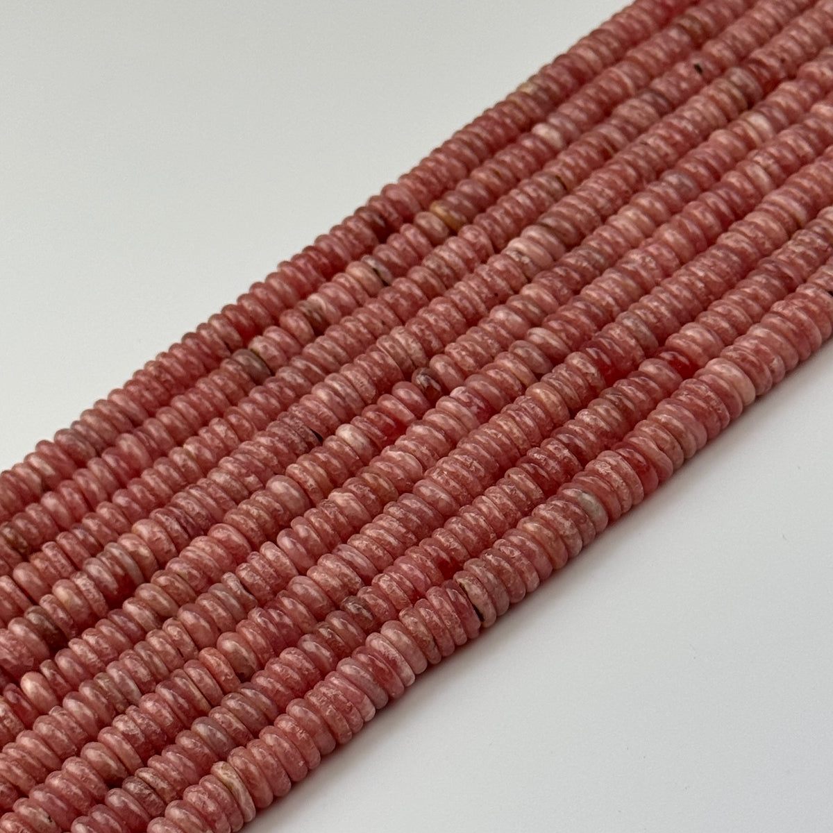 Rhodochrosite Rondelle Polished Beads