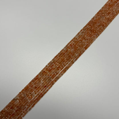 Sunstone Faceted Rondelle Gemstone Beads - (AAA Quality)