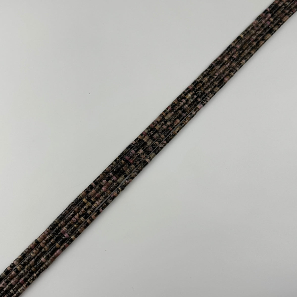 Rhodonite Dendritic Heishi Beads