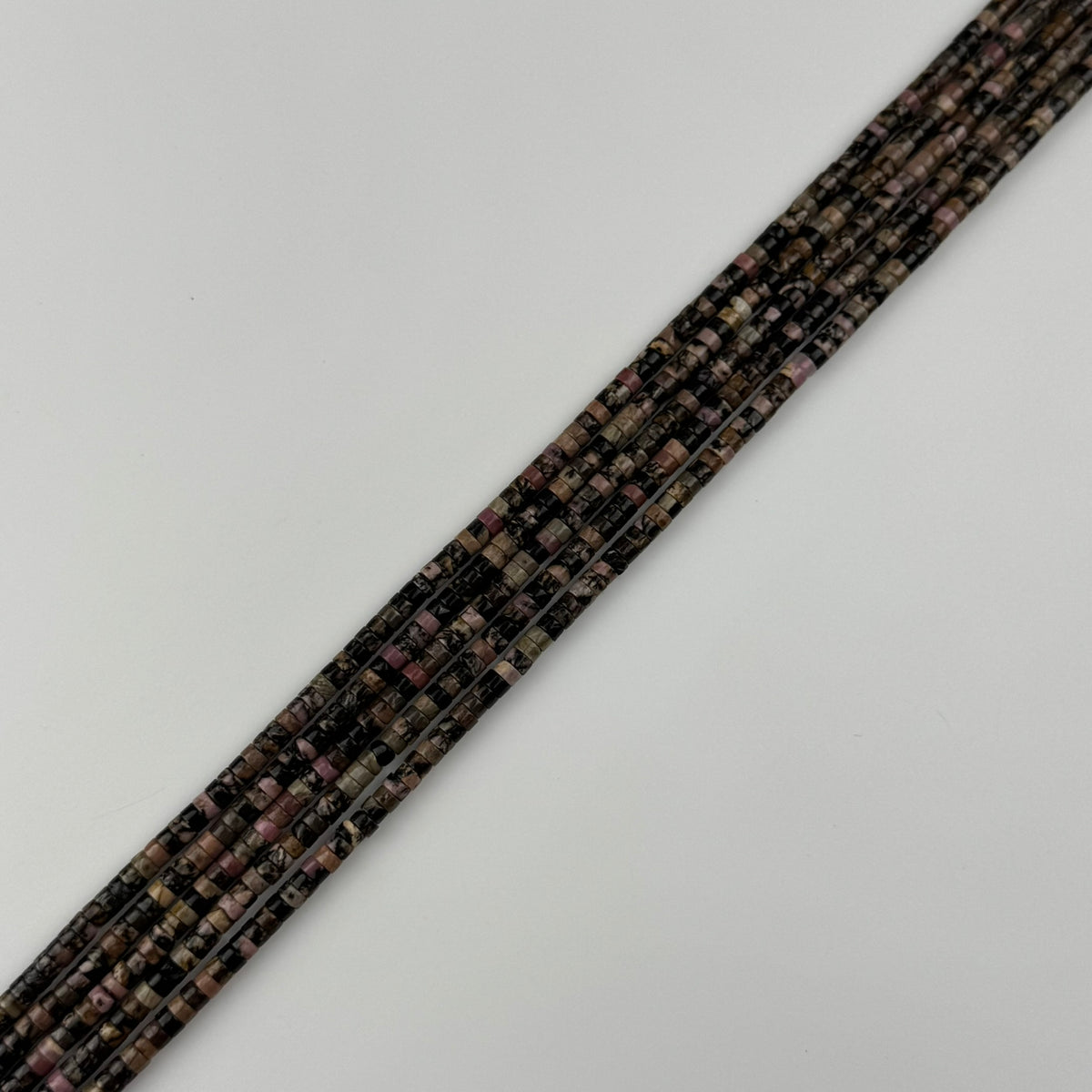 Rhodonite Dendritic Heishi Beads