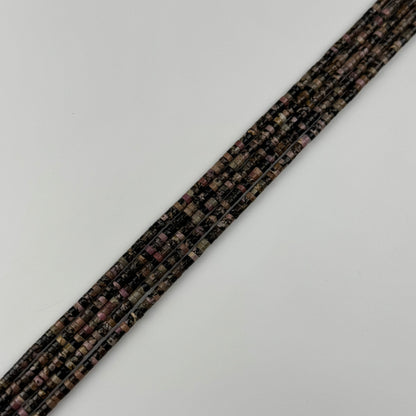 Rhodonite Dendritic Heishi Beads