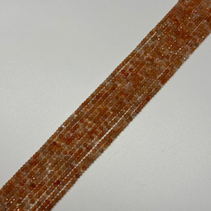 Sunstone Faceted Rondelle Gemstone Beads - (AAA Quality)