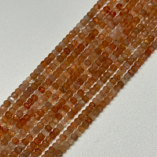 Sunstone Faceted Rondelle Beads (AAA Quality)
