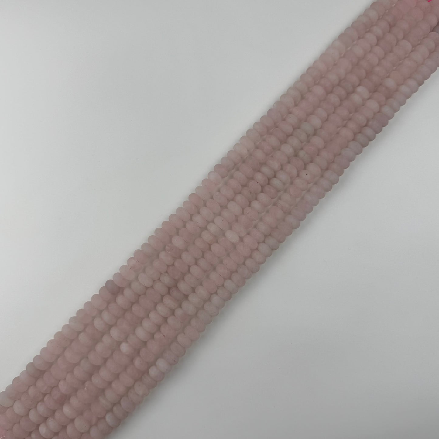 Rose Quartz Frosted Rondelle Beads