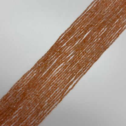 Sunstone Faceted Rondelle Gemstone Beads - (AAA Quality)