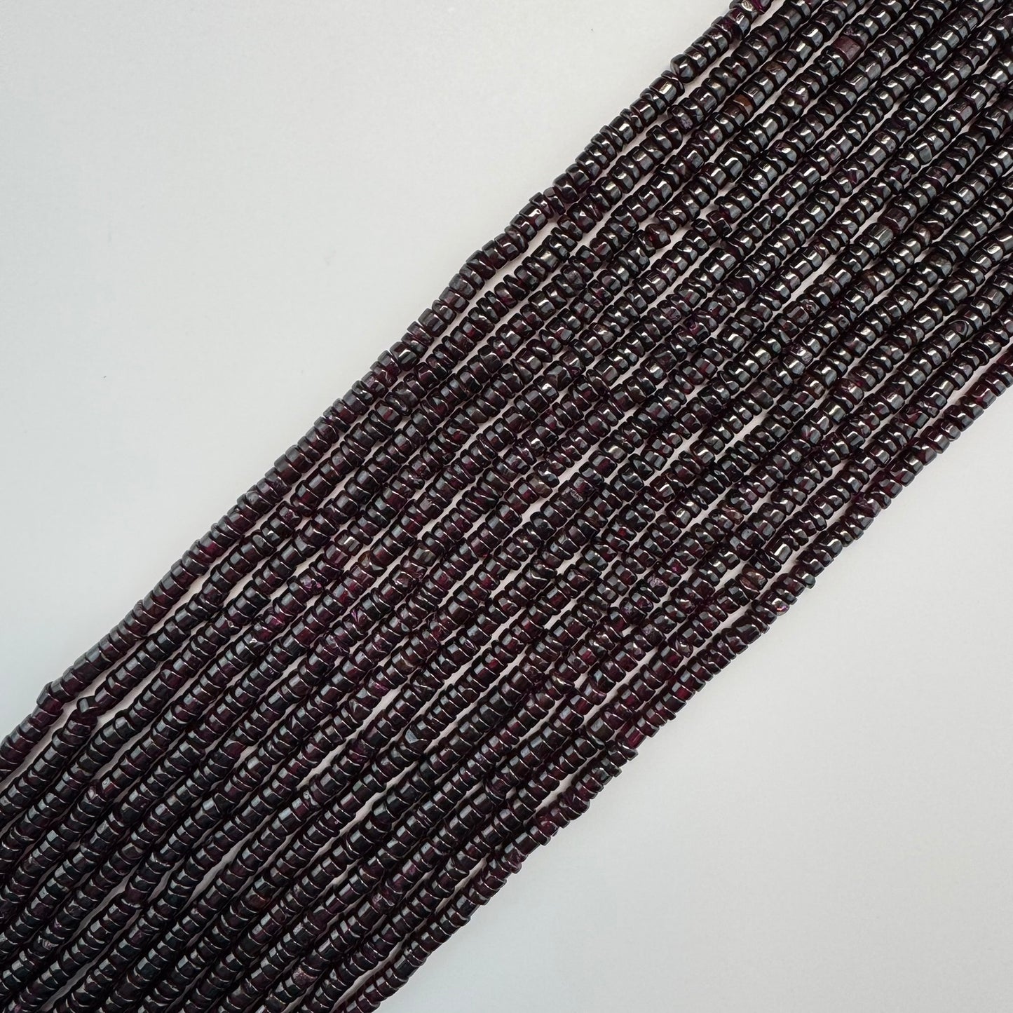 Garnet Polished Heishi Gemstone Beads (A Quality)