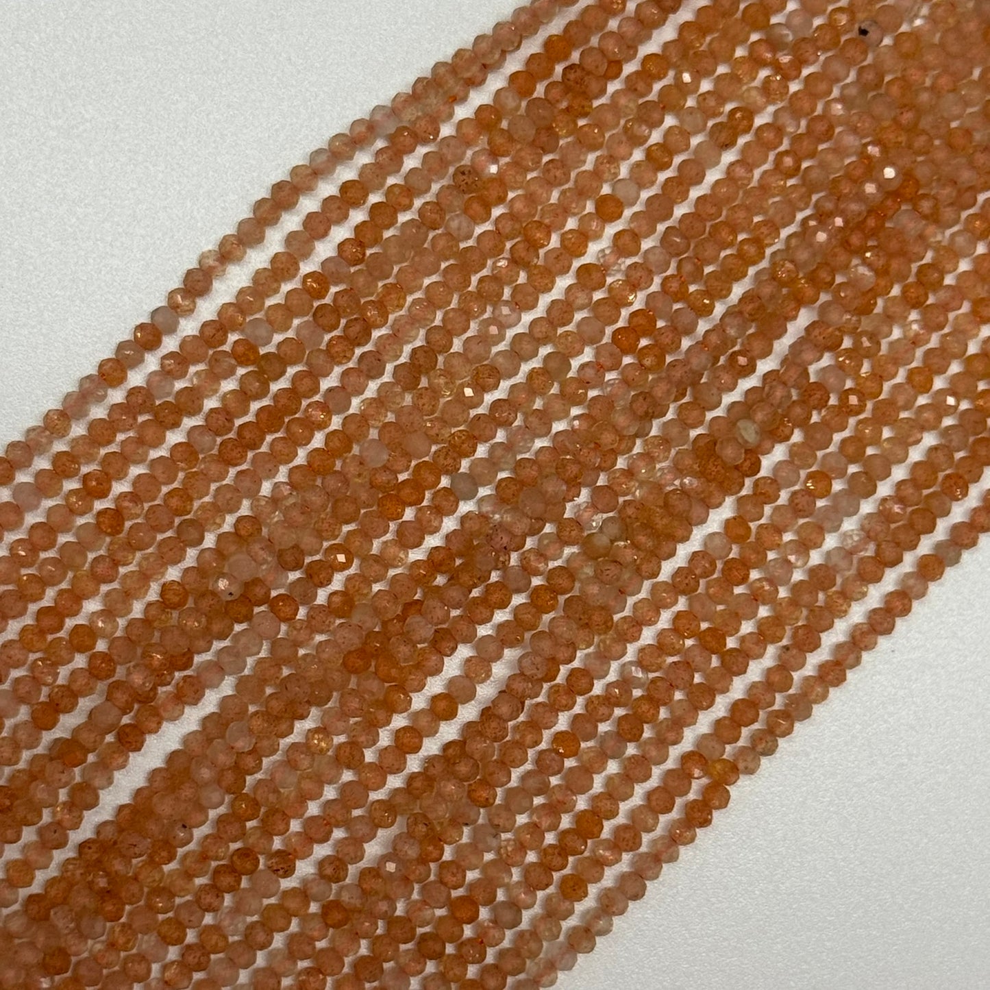 Sunstone Faceted Rondelle Beads (AAA Quality)