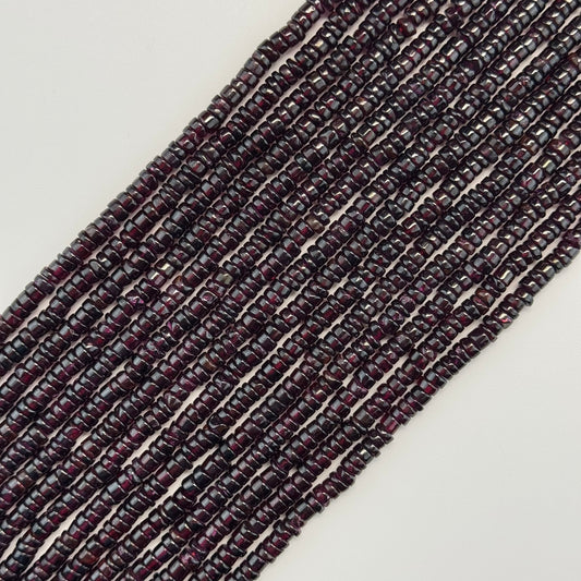 Garnet Polished Heishi Gemstone Beads (A Quality)