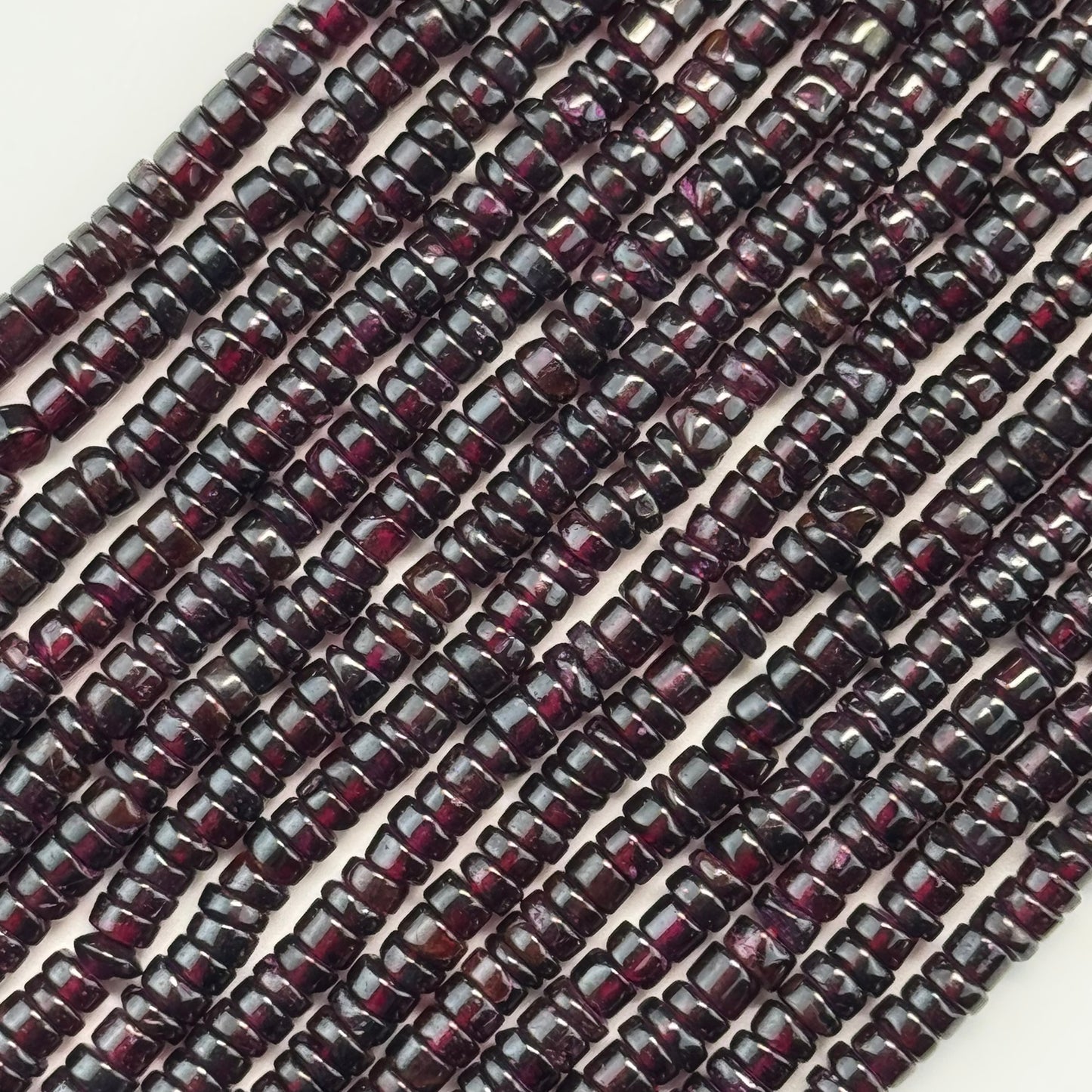 Garnet Polished Heishi Gemstone Beads (A Quality)