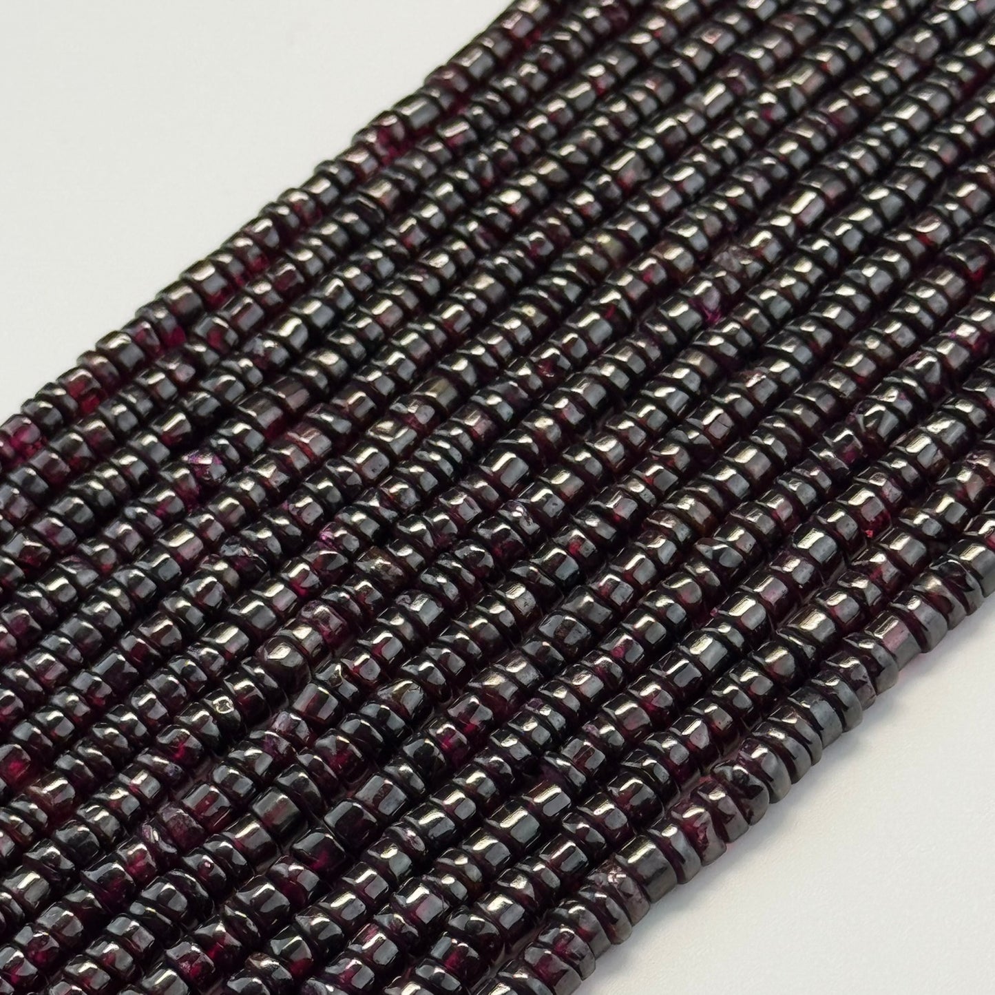 Garnet Polished Heishi Gemstone Beads (A Quality)