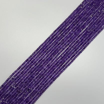 Amethyst Faceted Rondelle Gemstone Beads - (AAA Quality)