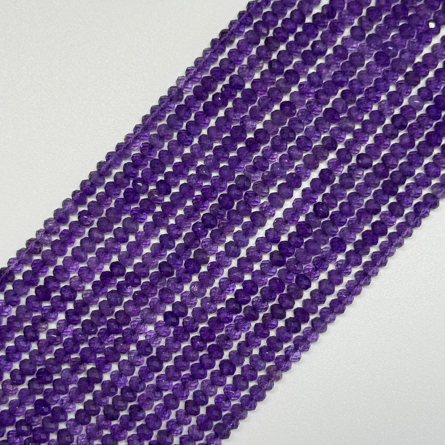 Amethyst Faceted Rondelle Beads (AAA Quality)