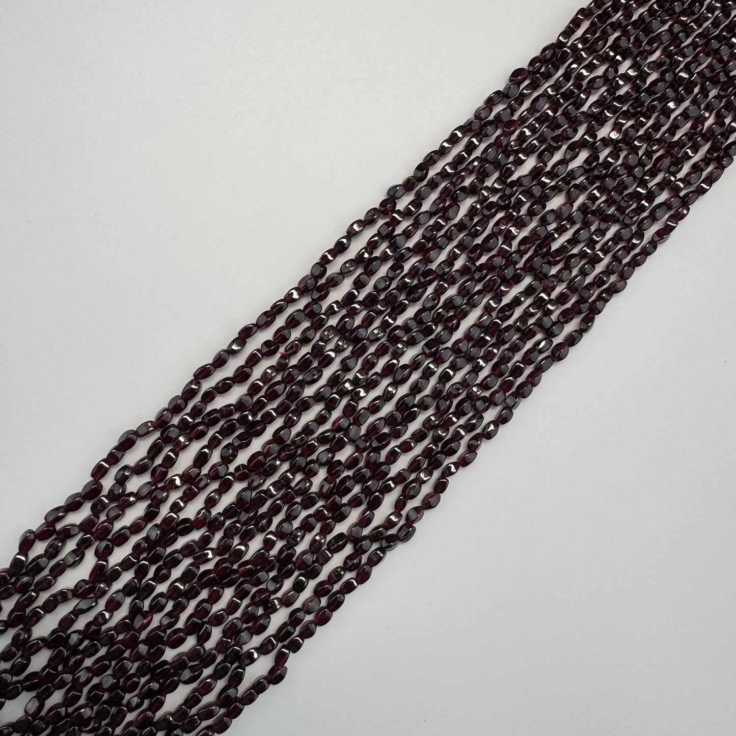 Garnet Polished Four-Sided Barrel Gemstone Beads (A Quality)