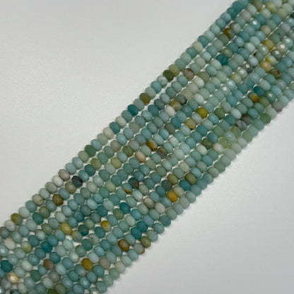 Jasper Ocean Faceted Rondelle Beads