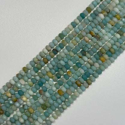 Jasper Ocean Faceted Rondelle Beads