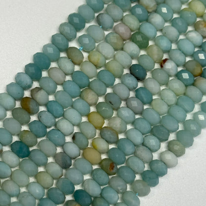 Jasper Ocean Faceted Rondelle Beads