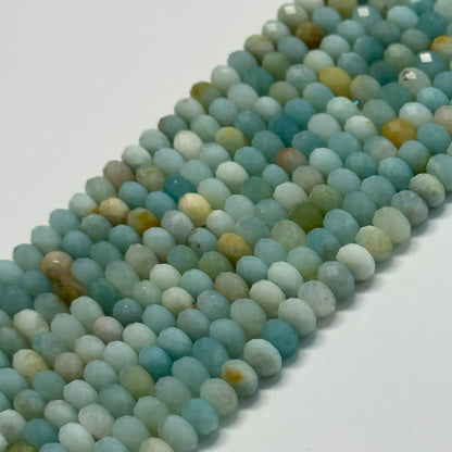 Jasper Ocean Faceted Rondelle Beads