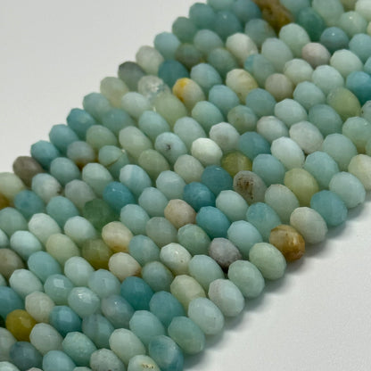 Jasper Ocean Faceted Rondelle Beads