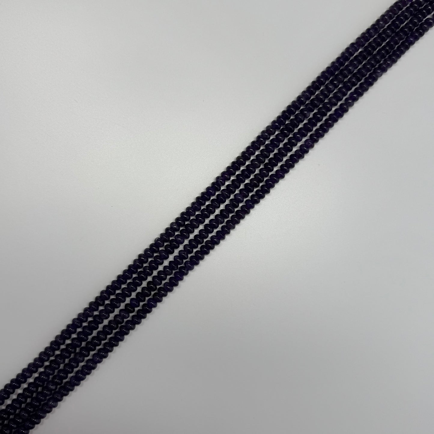 Amethyst Polished Rondelle Beads - (AA Quality)