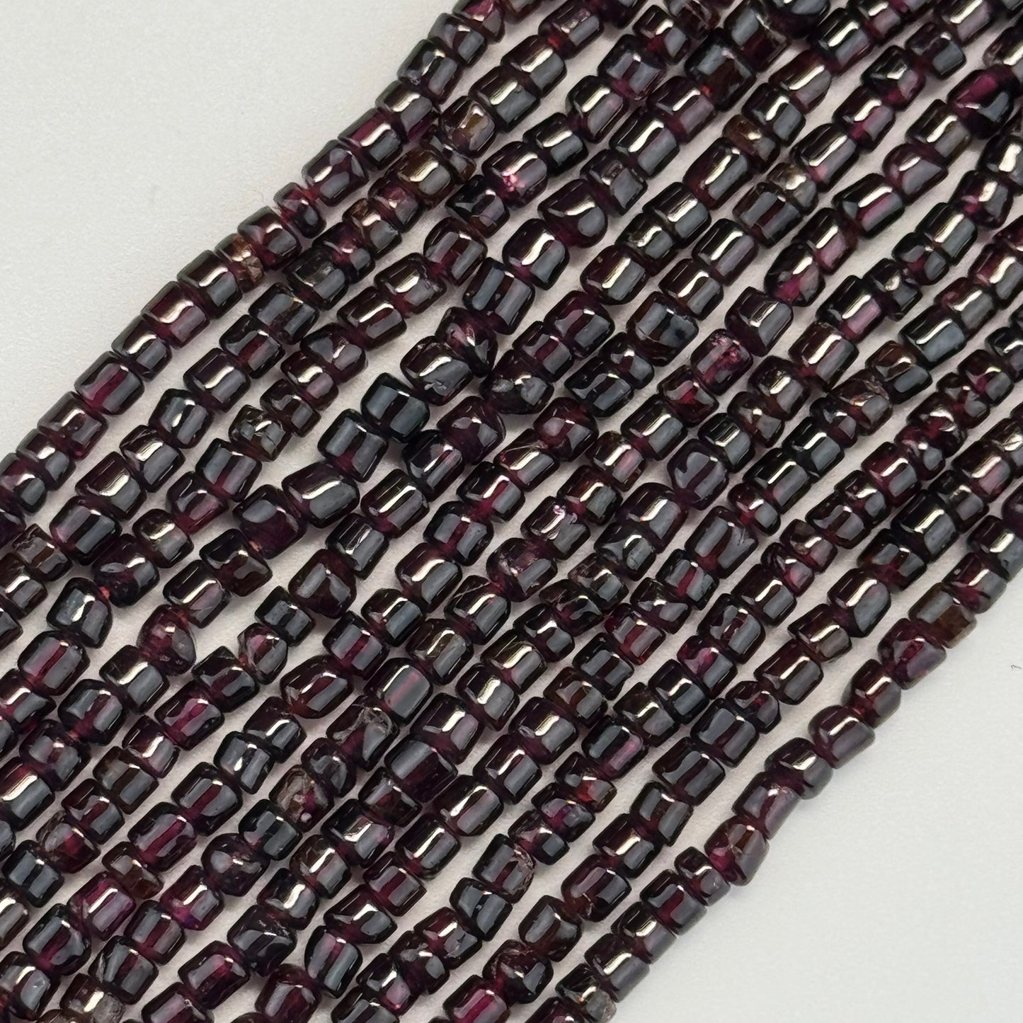 Garnet Polished Tube Gemstone Beads (AB Quality)