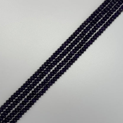 Amethyst Polished Rondelle Gemstone Beads - (AA Quality)