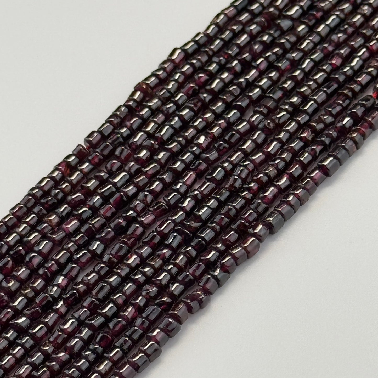 Garnet Polished Tube Gemstone Beads (AB Quality)