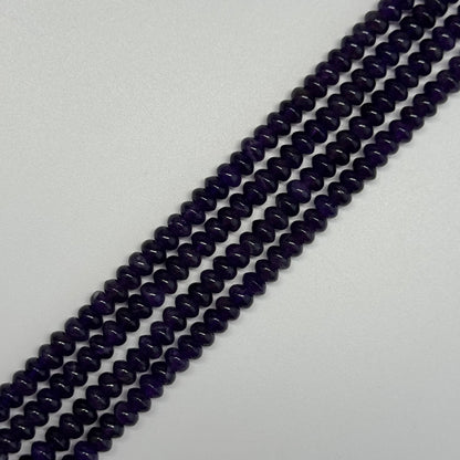Amethyst Polished Rondelle Gemstone Beads - (AA Quality)