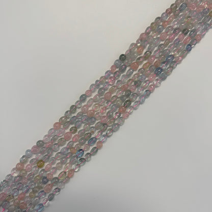Aquamarine Morganite Freeform Gemstone Beads - (A Quality)