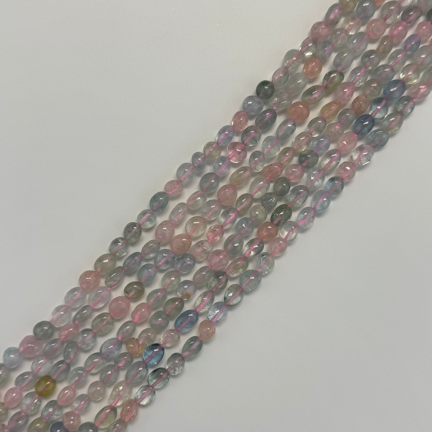 Aquamarine Morganite Freeform Beads - (A Quality)