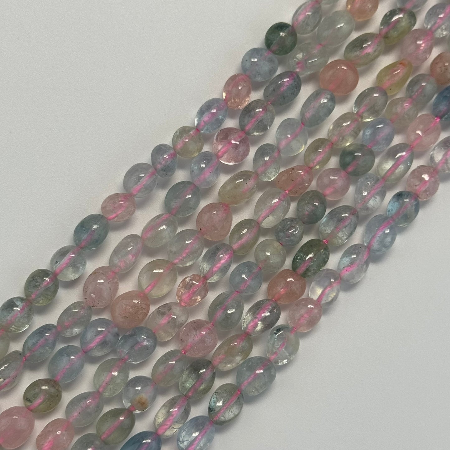 Aquamarine Morganite Freeform Beads - (A Quality)