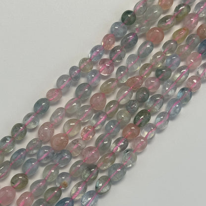 Aquamarine Morganite Freeform Gemstone Beads - (A Quality)