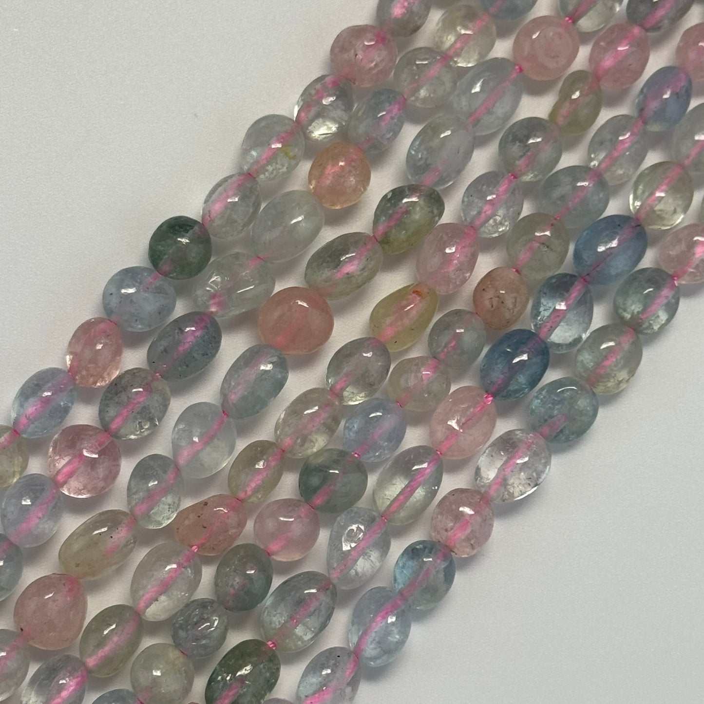 Aquamarine Morganite Freeform Beads - (A Quality)