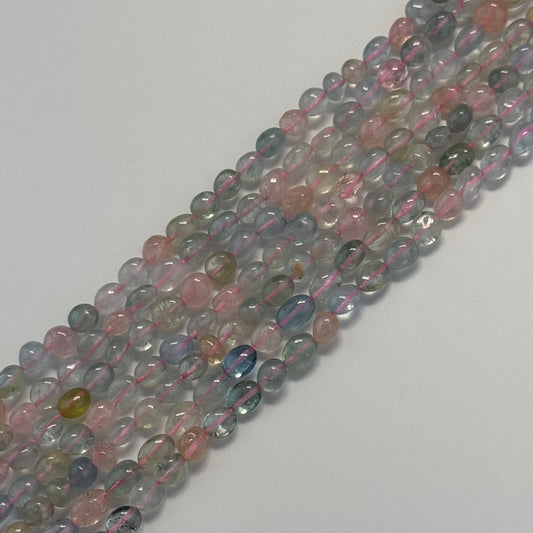 Aquamarine Morganite Freeform Beads - (A Quality)