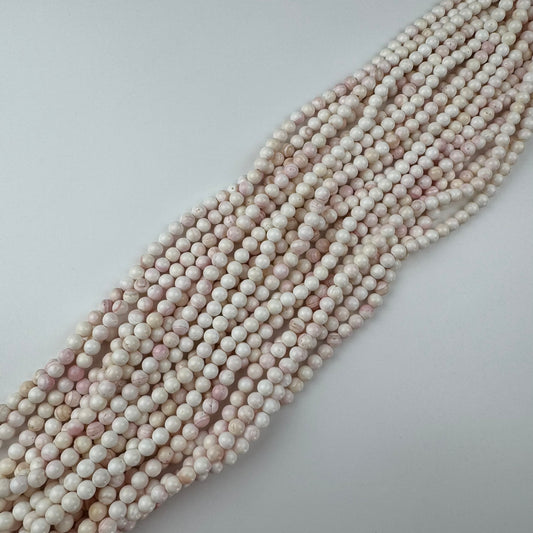 Soft Pink Shell Mother Of Pearl Polished Round Beads