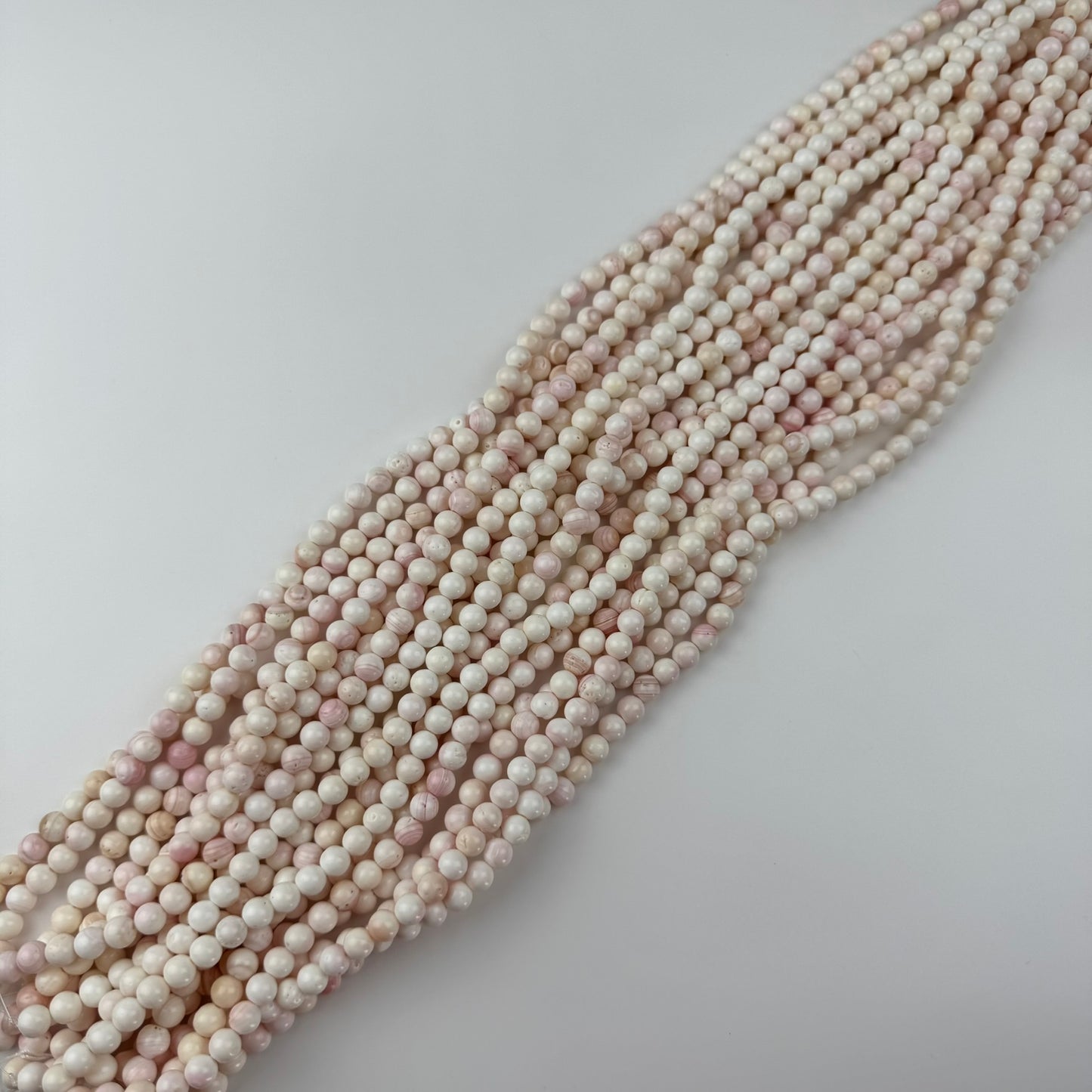Soft Pink Shell Mother Of Pearl Polished Round Beads