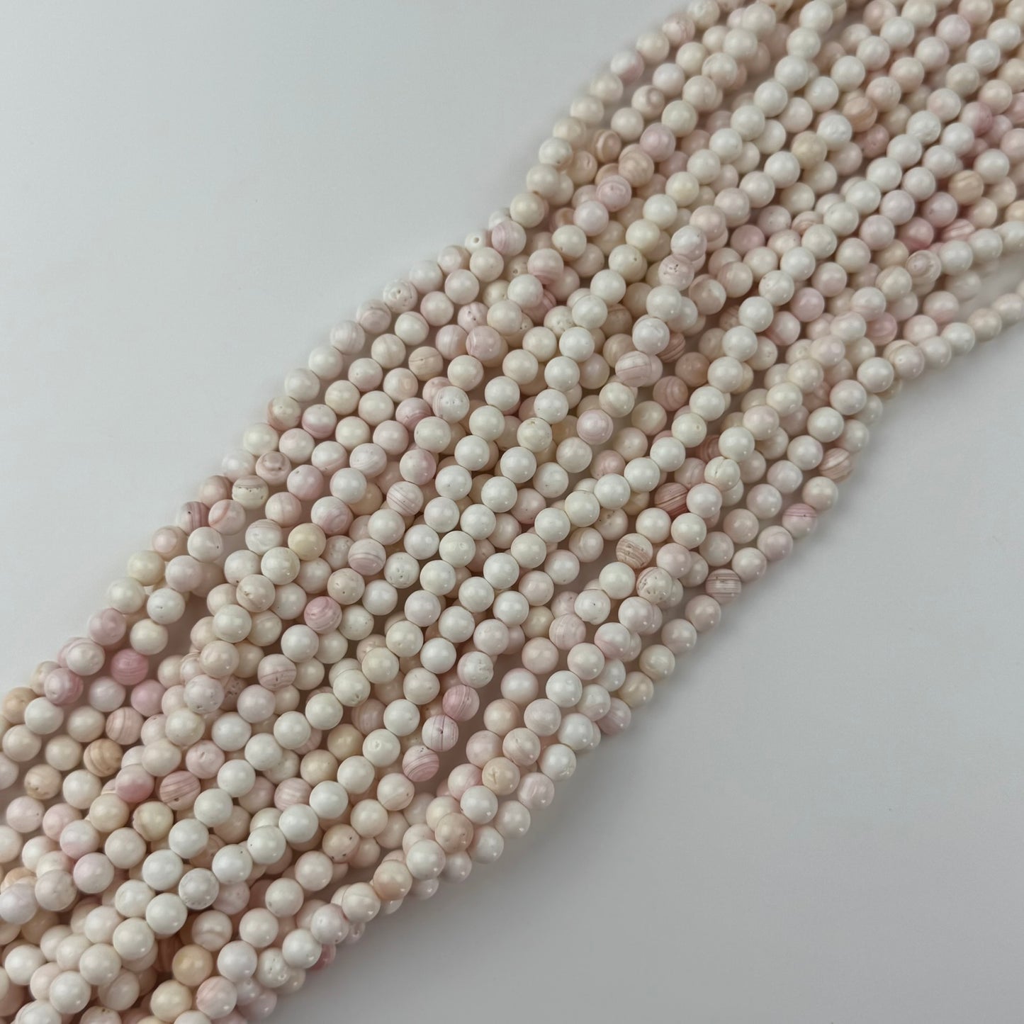 Soft Pink Shell Mother Of Pearl Polished Round Beads