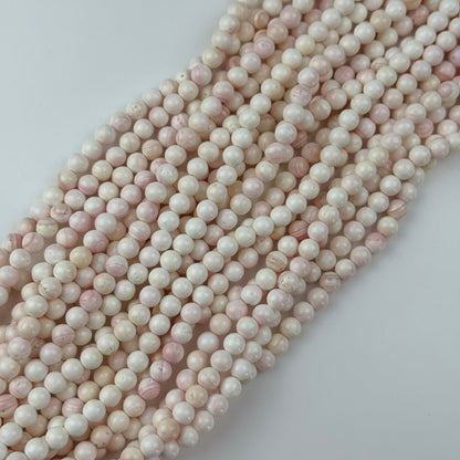 Soft Pink Shell Mother Of Pearl Polished Round Beads