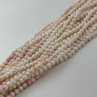 Soft Pink Shell Mother Of Pearl Polished Round Beads