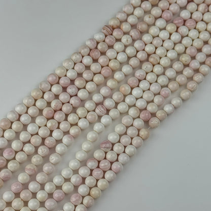 Soft Pink Shell Mother Of Pearl Polished Round Beads