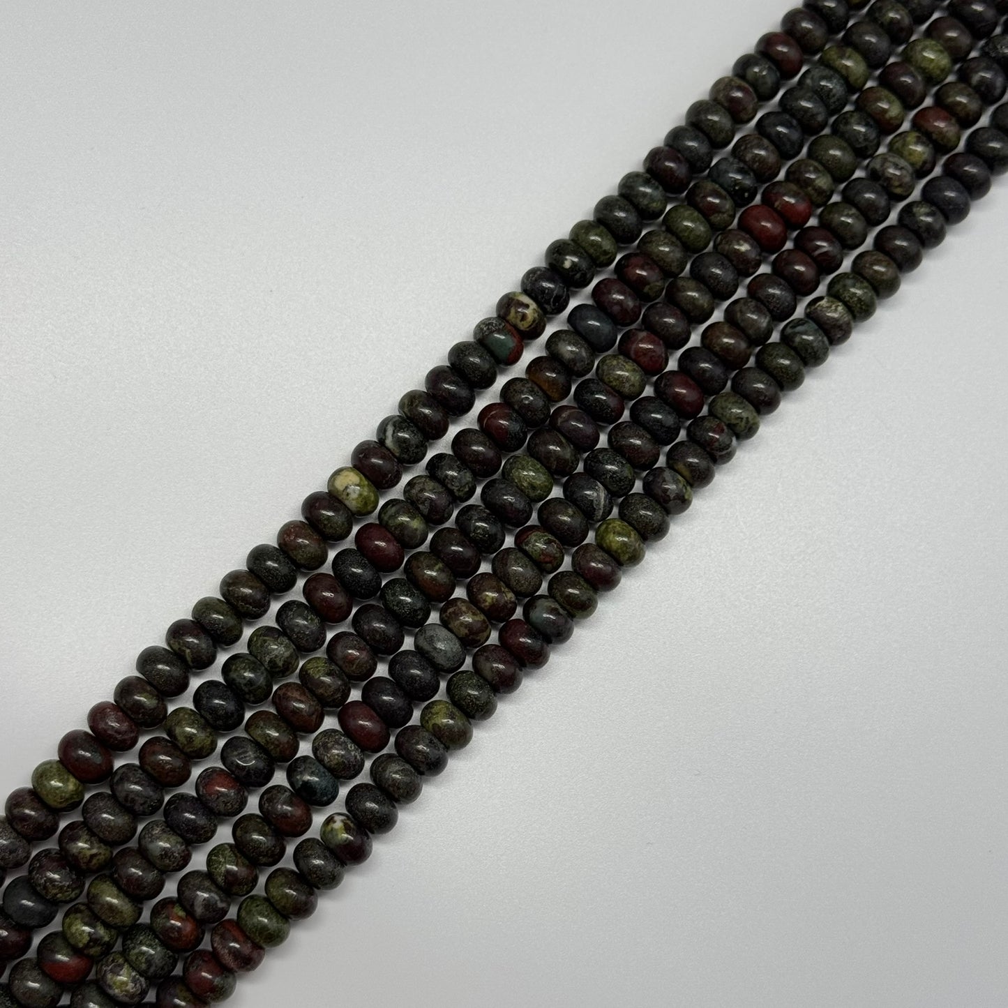 Dragon's Blood Polished Rondelle Beads - (A Quality)