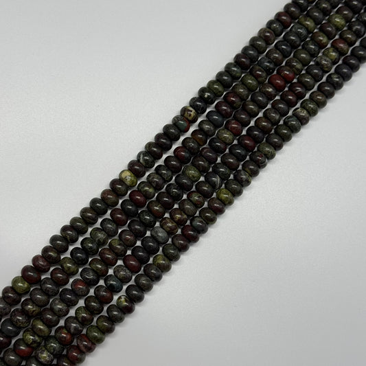 Dragon's Blood Polished Rondelle Beads - (A Quality)