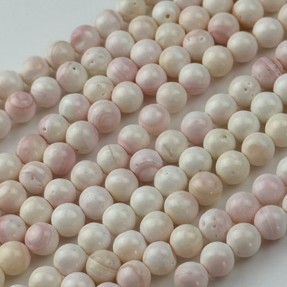 Soft Pink Shell Mother Of Pearl Polished Round Beads