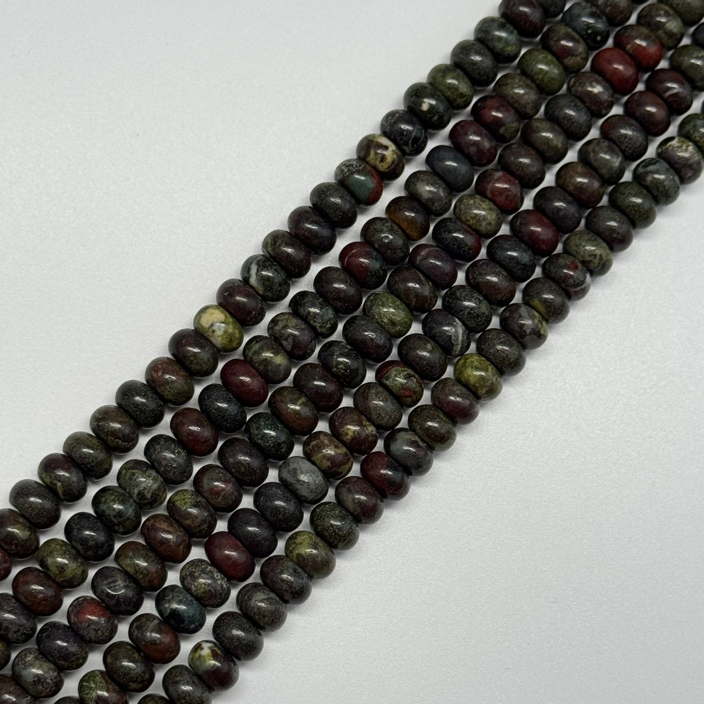 Dragon's Blood Polished Rondelle Beads - (A Quality)