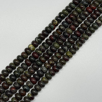 Dragon's Blood Polished Rondelle Gemstone Beads - (A Quality)