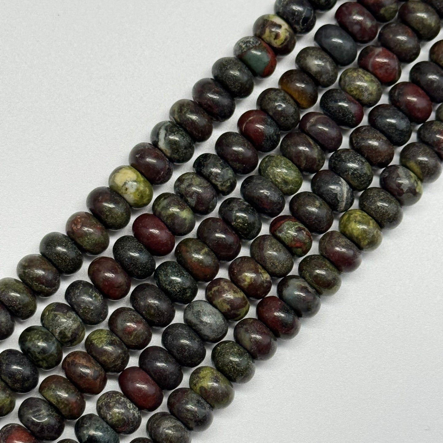 Dragon's Blood Polished Rondelle Beads - (A Quality)