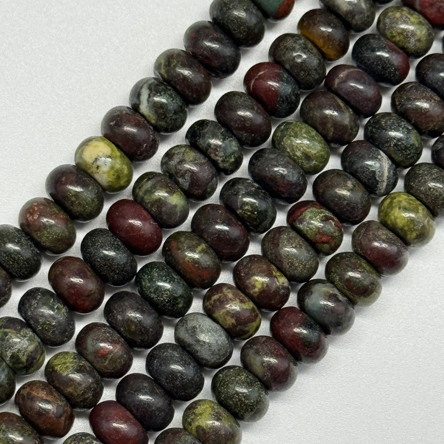 Dragon's Blood Polished Rondelle Beads - (A Quality)