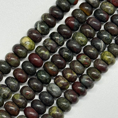 Dragon's Blood Polished Rondelle Gemstone Beads - (A Quality)