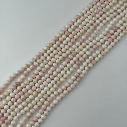 Soft Pink Shell Mother Of Pearl Polished Round Beads
